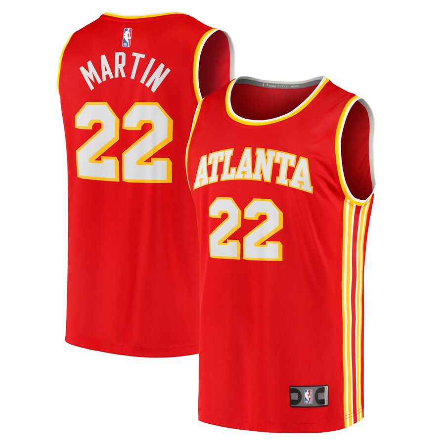 Men Atlanta Hawks #22 Tyrese Martin Fanatics Branded Red Icon Edition 2021-22 Fast Break Replica NBA Jersey